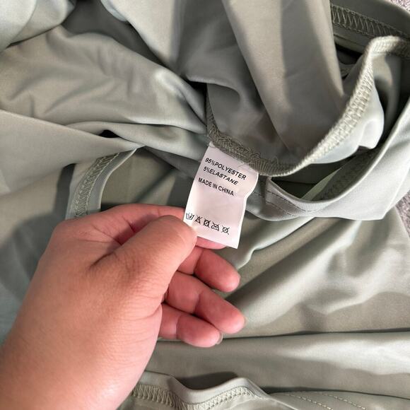 Faeriesty Plus Off Shoulder Ruched Wrap Hem Slit Gown, Green, 1XL - Picture 6 of 7